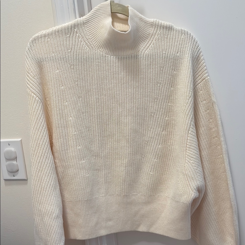 NWOT Cream Chunky Knit Turtleneck Sweater